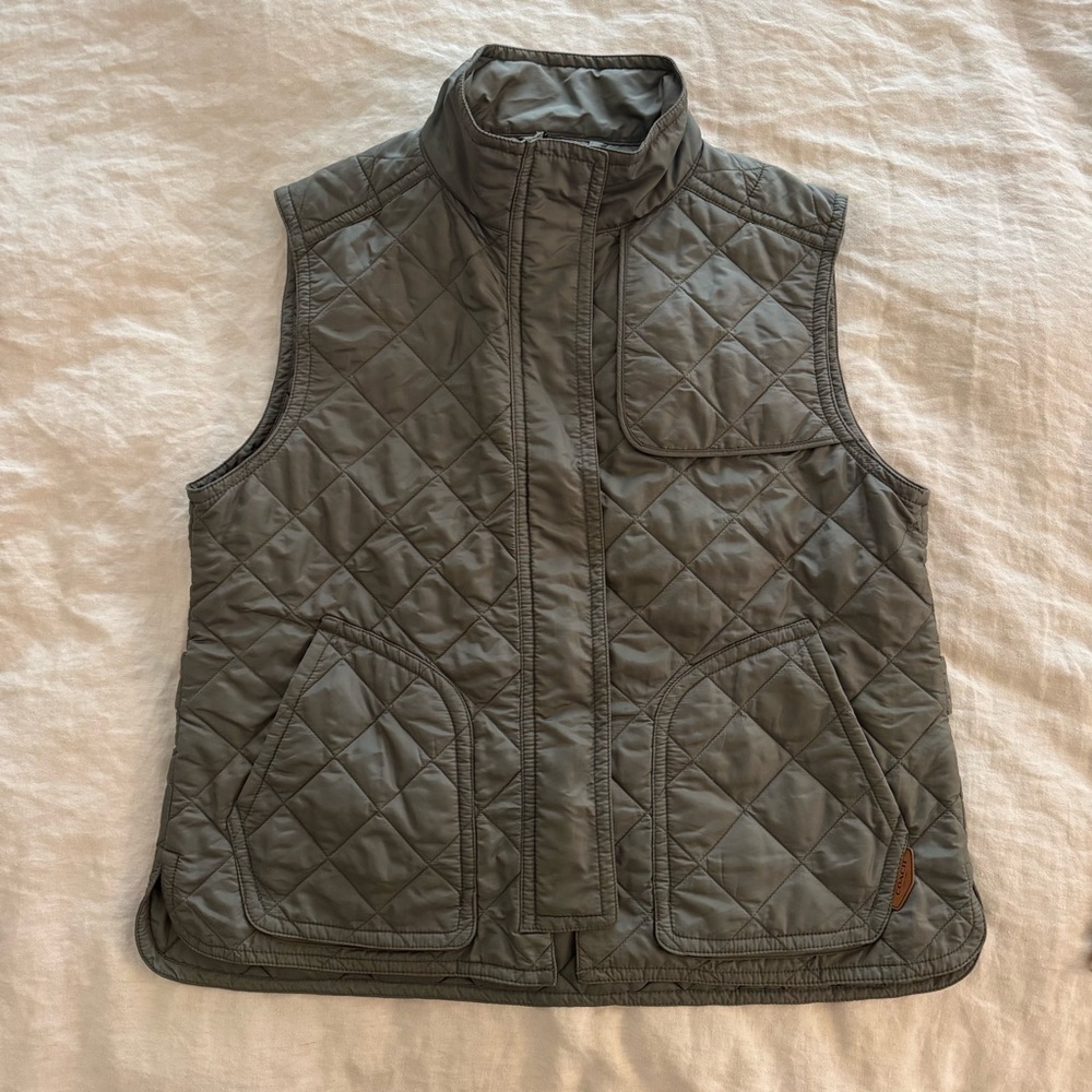 COACH Stylish Quilted Green Grey Vest XL